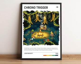 Chrono Trigger (1995) Poster - Video Game Wall Art Print / Home Decor - Gaming Gift - A5-A4-A3-A2-A1 Unframed Canvas Print for Frame