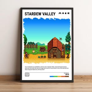 Stardew Valley (2016) Indie Game Poster - Video Game Wall Art Print - Gaming Gift - A5-A4-A3-A2-A1 Unframed Canvas Print for Frame or Hanger