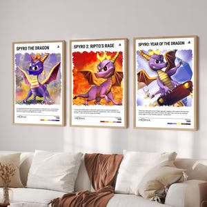 Choose Your Spyro Game Poster - PS1 Video Game Wall Art Print - Gaming Gift - A5-A4-A3-A2-A1 Unframed Canvas Picture for Frame or Hanger