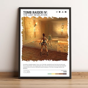 Tomb Raider 4 Poster: The Last Revelation, Video Game Art Print