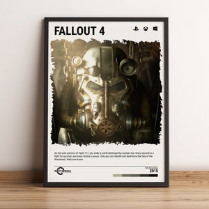 FALLOUT 4 - Video Game Wall Art Print / Poster Home Decor - Gaming Gift - A5-A4-A3-A2-A1 Unframed Canvas Print for Frame or Hanger