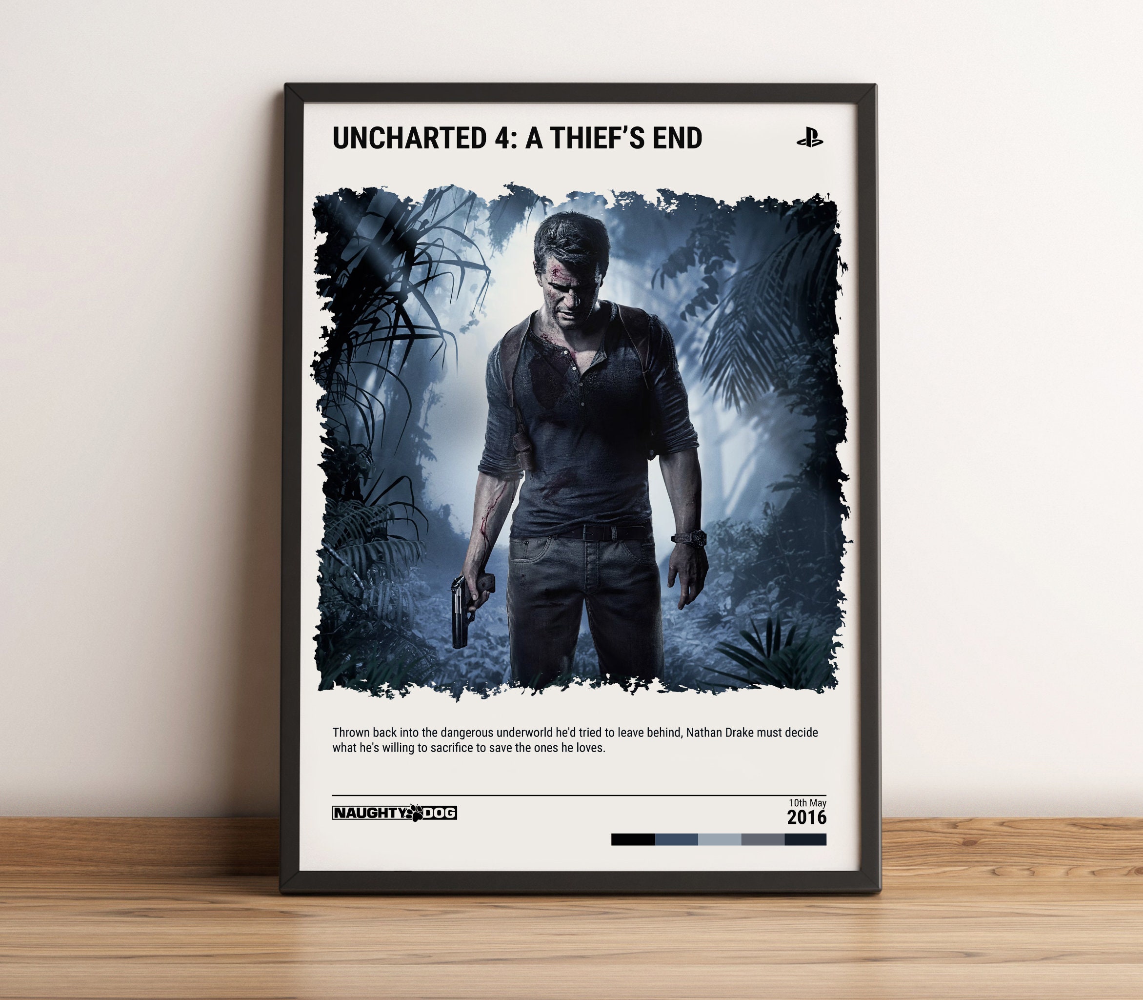 Poster popular Uncharted 1 2 3 4 Jogo do Filme Poster Berçário Crianças  Quarto Art Decor Home Decor pintura