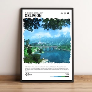 The Elder Scrolls IV: Oblivion (2006) Poster - Video Game Wall Art Print - Gaming Gift - A5-A4-A3-A2-A1 Unframed Canvas Print for Frame