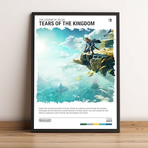 The Legend of Zelda: Tears of the Kingdom (2023) Poster - Video Game Art Print - Gaming Gift - A5-A4-A3-A2-A1 Unframed Canvas for Frame