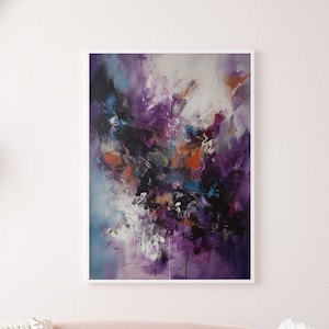 Abstract Art with Acrylic - Violet Tones - Abstract Art - Poster Premium AP3050 - Wall Picture Wall Pictures
