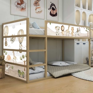 Sticker for IKEA KURA children&#39;s bed adhesive film furniture film sticker children&#39;s room bed safari animals boho style (without furniture) IKB505