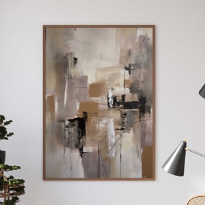 Abstract Art with Acrylic - Beige Tones - Abstract Art - Poster Premium AP3054 - Wall Picture Wall Pictures