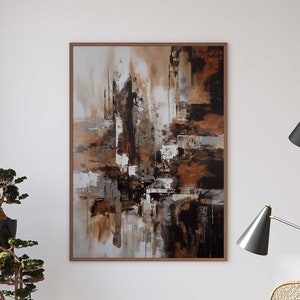 Abstract Art with Acrylic - Brown Tones - Abstract Art - Poster Premium AP3049 - Wall Picture Wall Pictures