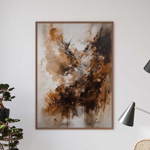 Abstract Art with Acrylic - Brown Tones - Abstract Art - Poster Premium AP3052 - Wall Picture Wall Pictures