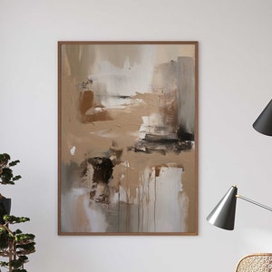 Abstract Art with Acrylic - Beige Tones - Abstract Art - Poster Premium AP3067 - Wall Picture Wall Pictures