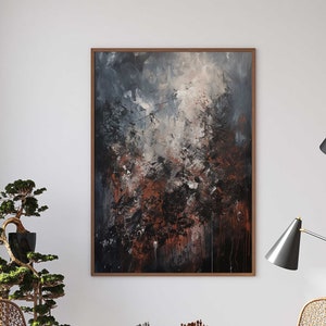 Abstrakte Kunst mit Acryl - Dunkle Töne - Abstract Art - Poster Premium AP3062 - Wandbild Wandbilder