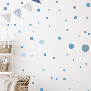 Circle stickers 120 pieces wall tattoo for baby room stickers circle wall stickers children&#39;s room dots dots adhesive dots V283 | BLUE MILD
