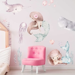 Wall sticker children&#39;s room V399 mermaid wall sticker sticker baby room mermaid