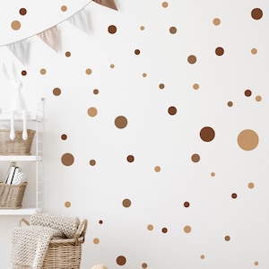 Circle stickers 120 pieces wall tattoo for baby room stickers circle wall stickers children&#39;s room dots dots adhesive dots V283 | BROWN