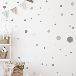 Circle stickers 120 pieces wall tattoo for baby room stickers circle wall stickers children&#39;s room dots dots adhesive dots V283 | GRAY