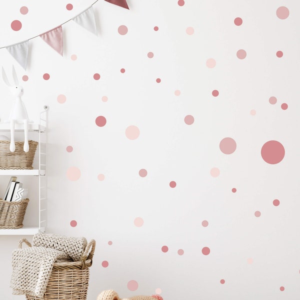 Kreise Aufkleber 120 Stück Wandtattoo für Babyzimmer Sticker Kreis Wandaufkleber Kinderzimmer Punkte Dots Klebepunkte V283 | ALTROSA