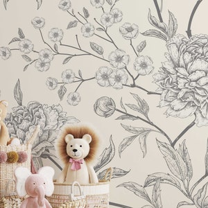 Magia dei fiori: carta da parati fotografica per la cameretta dei bambini con un elegante motivo floreale - decorazione per la cameretta dei bambini - TP263