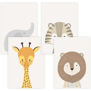 Children&#39;s Room Poster Set Premium P716 // Safari Animals // Baby Room // Wall Picture Murals