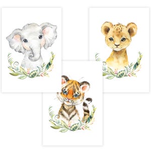 Kinderzimmer Poster Set Premium P711 // niedliche Safaritiere // Babyzimmer // Wandbild Wandbilder