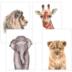 Children&#39;s Room Poster Set Premium P718 // Safari Animals // Baby Room // Wall Picture Murals