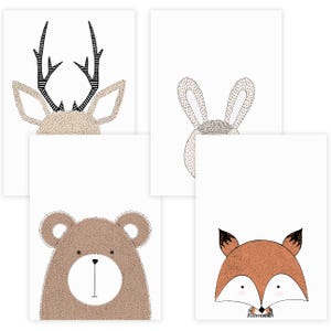 Kinderzimmer Poster Set Premium P715 // Waldtiere // Babyzimmer // Wandbild Wandbilder