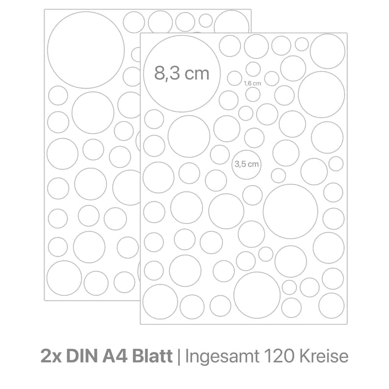 Kreise Aufkleber 120 Stück Wandtattoo für Babyzimmer Sticker Kreis Wandaufkleber Kinderzimmer Punkte Dots Klebepunkte V283 BEIGE CREME Bild 3