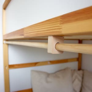 Curtain rod for IKEA Kurabett / pine curtain rod / with or without muslin curtain / perfect fit for loft bed & flat bed / IKVM
