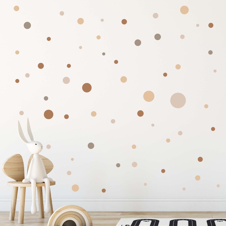 Circle stickers 120 pieces wall tattoo for baby room stickers circle wall stickers children's room dots dots adhesive dots V283 BEIGE CREAM image 4