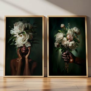 Afroamerikaner schwarze Frau Wand Kunst Digital Download Set von 2