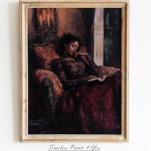 Black Art Woman Reading, Bookclub Gifts African American, African American Art Prints, Black Woman Art Print, Black Woman Painting