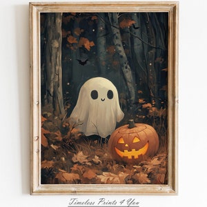 Cute Ghost Wall Art Print, Ghost Printable Art, Funny Ghost Prints, Cute Ghost Printable, Vintage Ghost Print, Halloween Art Print
