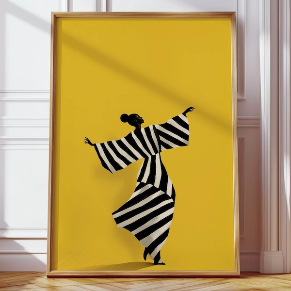 Minimalist Black Woman Art Print Physical Printed & Shipped Poster