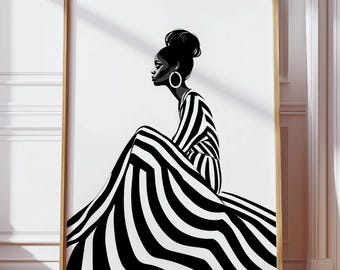 African American Woman Poster, Black Woman Wall Art