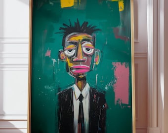 African American Black Man Poster, Black Art Prints, Abstract Oil Painting