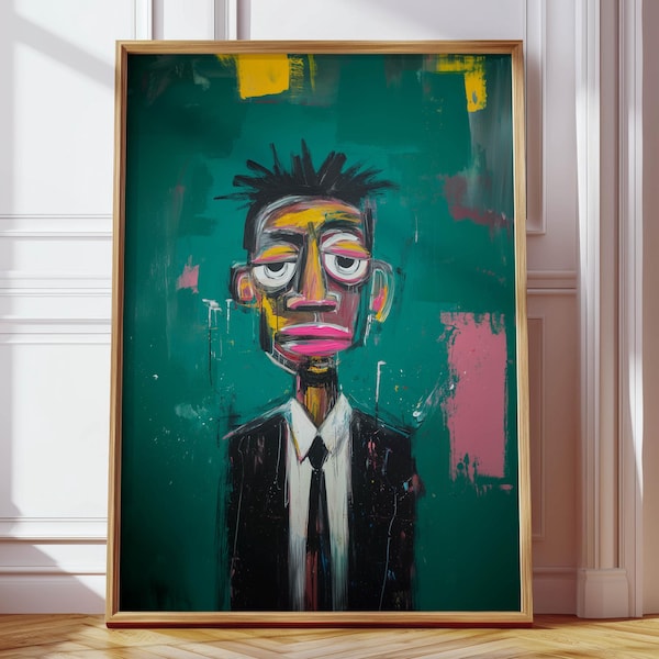 African American Black Man Poster, Black Art Prints, Abstract Oil Painting
