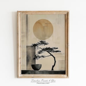 Japandi Wall Art, Japandi Decor, Japanese Wall Art, Wabi Sabi Wall Art, Wabi Sabi Decor, Neutral Wall Art, Japanese Tree Art, Beige Wall Art