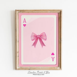 Kokette Raumdekor, Kokette Wandkunst, Vintage Girly Wandkunst, Preppy Druck, Preppy College Wohnung Druck, Pastellkunst, Spielkarten Kunst