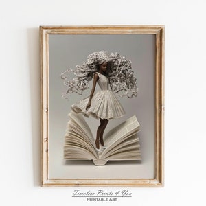 Black Art Woman Reading, Black Women Art Prints, African American Art Prints, Black Woman New Chapter, Black Woman Books Art