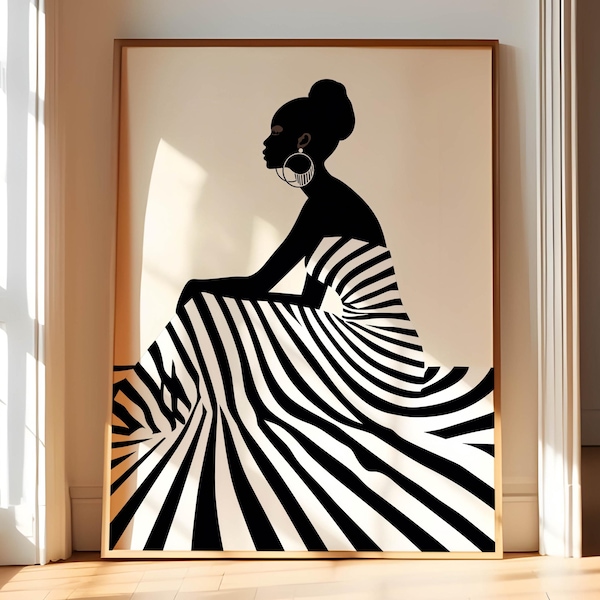 African American Wall Art, Black Women Art, Black Art Prints, African American Digital Art Print, Black People Wall Art, Minimalist Wall Art