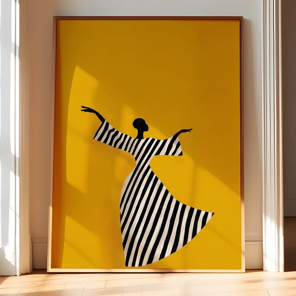 Minimalist Black Woman Art Print Printable Digital Download