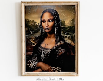Black Woman Renaissance Art, Vintage Black Girl Print, Moody African American Art, Portraits Black Women Digital, Vintage Style Black Art