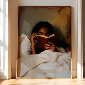 Black Woman Reading Art, Black Art Prints, Black Woman Art, Black Girl Reading, African American Art, Black Women Reading, Black People Art