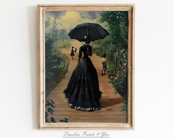 Victorian Print Black Girl, African Victorian Painting, Vintage Black Girl Print, Afro Black Woman Portrait, African American Victorian Art