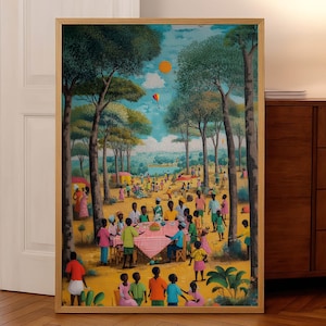 African American Poster, Black Art Print, Black Family Wall Art, Juneteenth Picnic Print, Vintage Art For Black People, Printed & Shipped