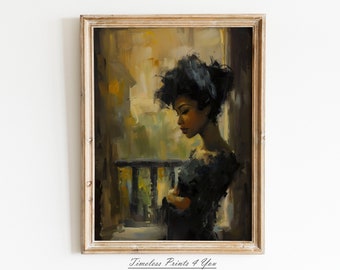 Schwarze Frau Wandkunst, afroamerikanische Kunst, schwarze Kunst, feministische Kunst, schwarze Frau Mode Wandkunst, weibliche Kunst, schwarze Frauen Kunst