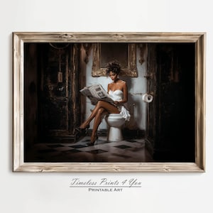 African American Bathroom Art Landscape, Afrocentric Black Artist Bathroom, Black Woman Bathroom Art, Black Art Prints, Black Woman Reading