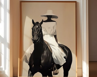 Black Woman Horse Painting, Feminist African American Art (Digital Download)
