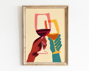 Cheers Print, Cheers Wall Art, Cheers Printable Art, Alcohol Cheers Print, Cocktail Print Wall Art, Vintage Cocktail Print, Bar Cart decor