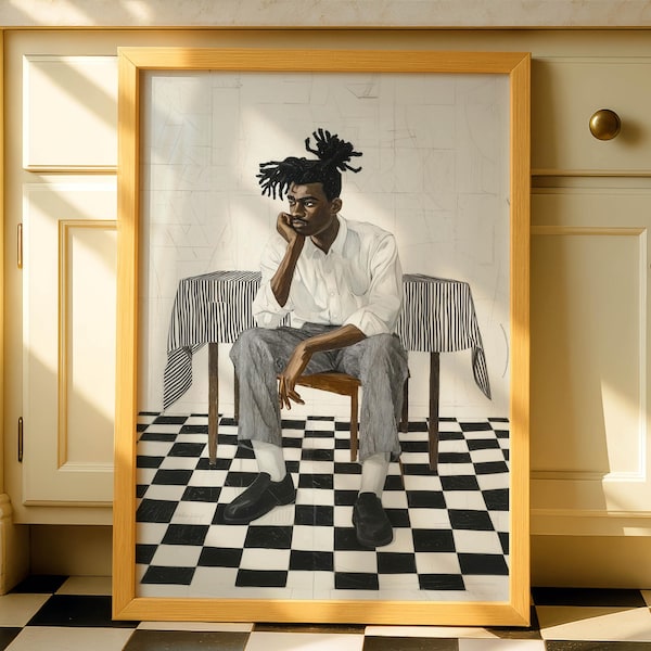 African American Art Digital Download, Black Art Prints, Black Man Wall Art, Digital Black Art, Black Art Downloads, Vintage Black Art