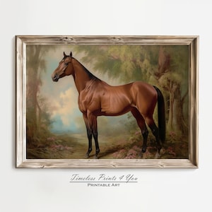 Vintage Horse Print, Horse Painting, Horse Printable Art, Vintage Horse Painting, Vintage Horse Print, Horse Portrait, Equestrian Print